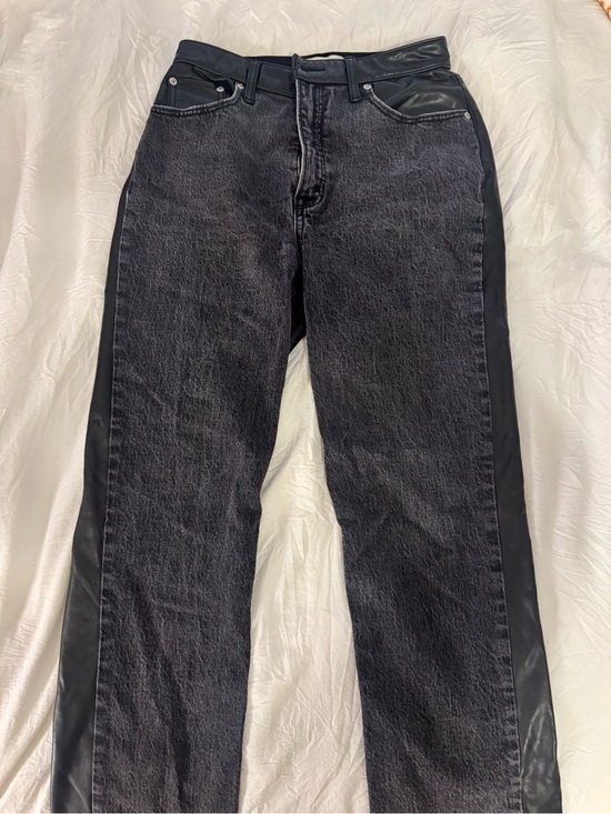 Abercrombie & Fitch Denim - Abercrombie & Fitch Black Washed / Leather Jeans, back to school / 27 / fleece